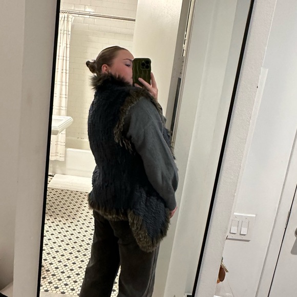 Saks Fifth Ave Rabbit & Fox Fur Vest - Picture 2 of 5
